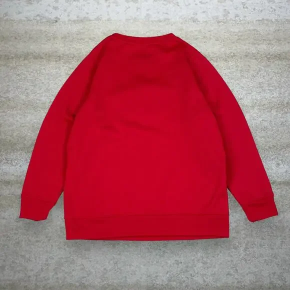 Vintage Y2K Christmas Sweatshirt Womens L Stockings Red Cotton Grandma Style - Picture 2 of 3